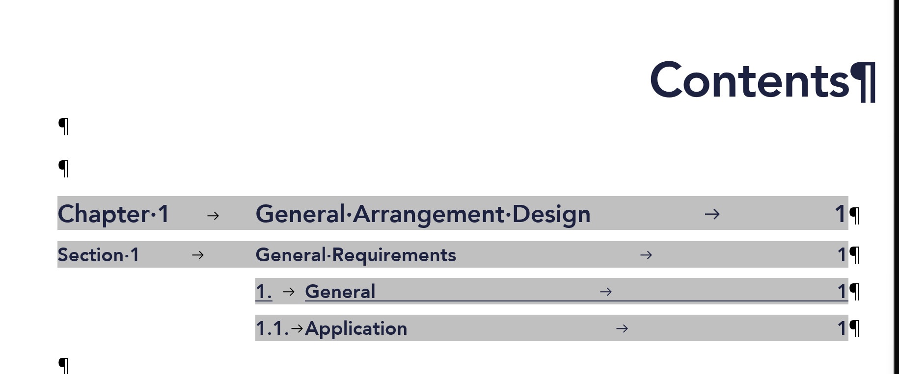 Why does updating the TOC remove the underline from the first tab stop ...