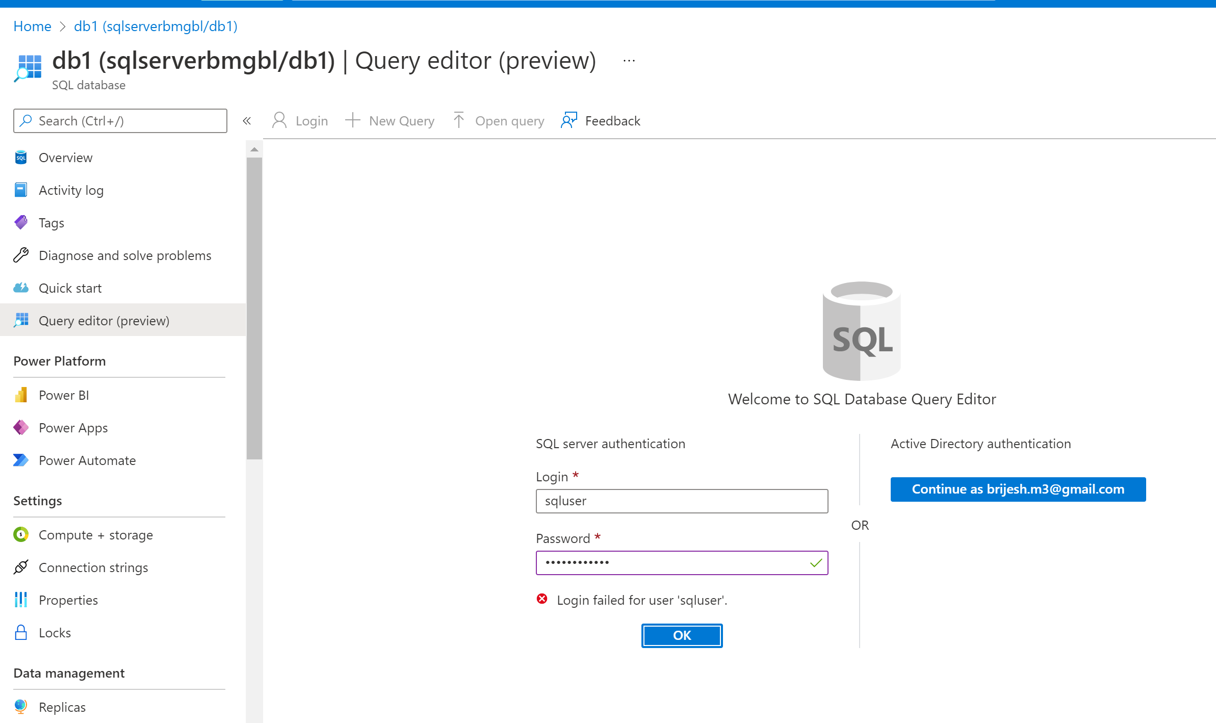 How can I Login to sample sql Db? - Microsoft Q&A
