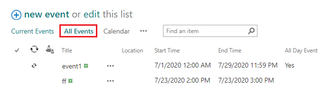 SharePoint Calendar - start date/time and end date/time of recurring ...