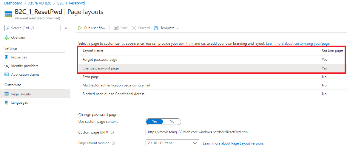 Azure B2C Forgot Password & Custom HTML templates - Microsoft Q&A