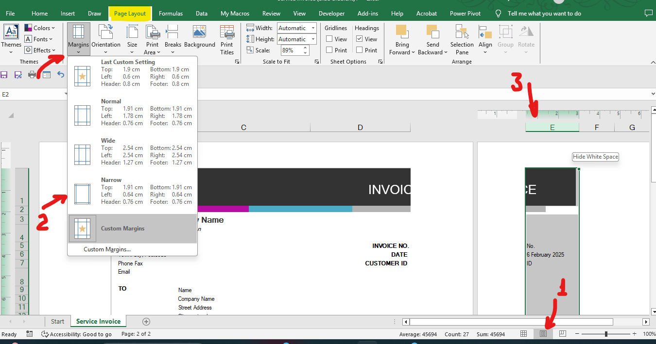 Excel project on 2 pages instead of 1. - Microsoft Q&A
