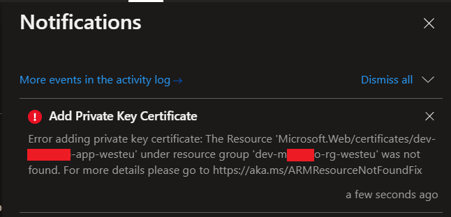 Wrong resource Group when I create a Managed Certificate - Microsoft Q&A