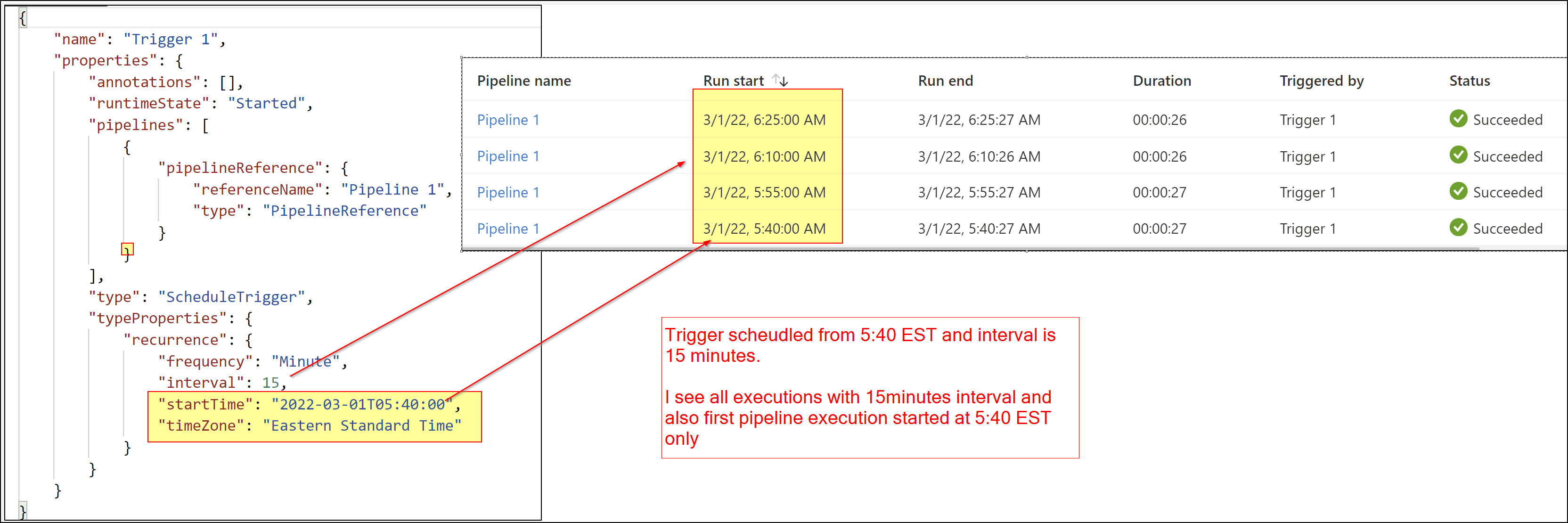 Synapse trigger time zone - Microsoft Q&A