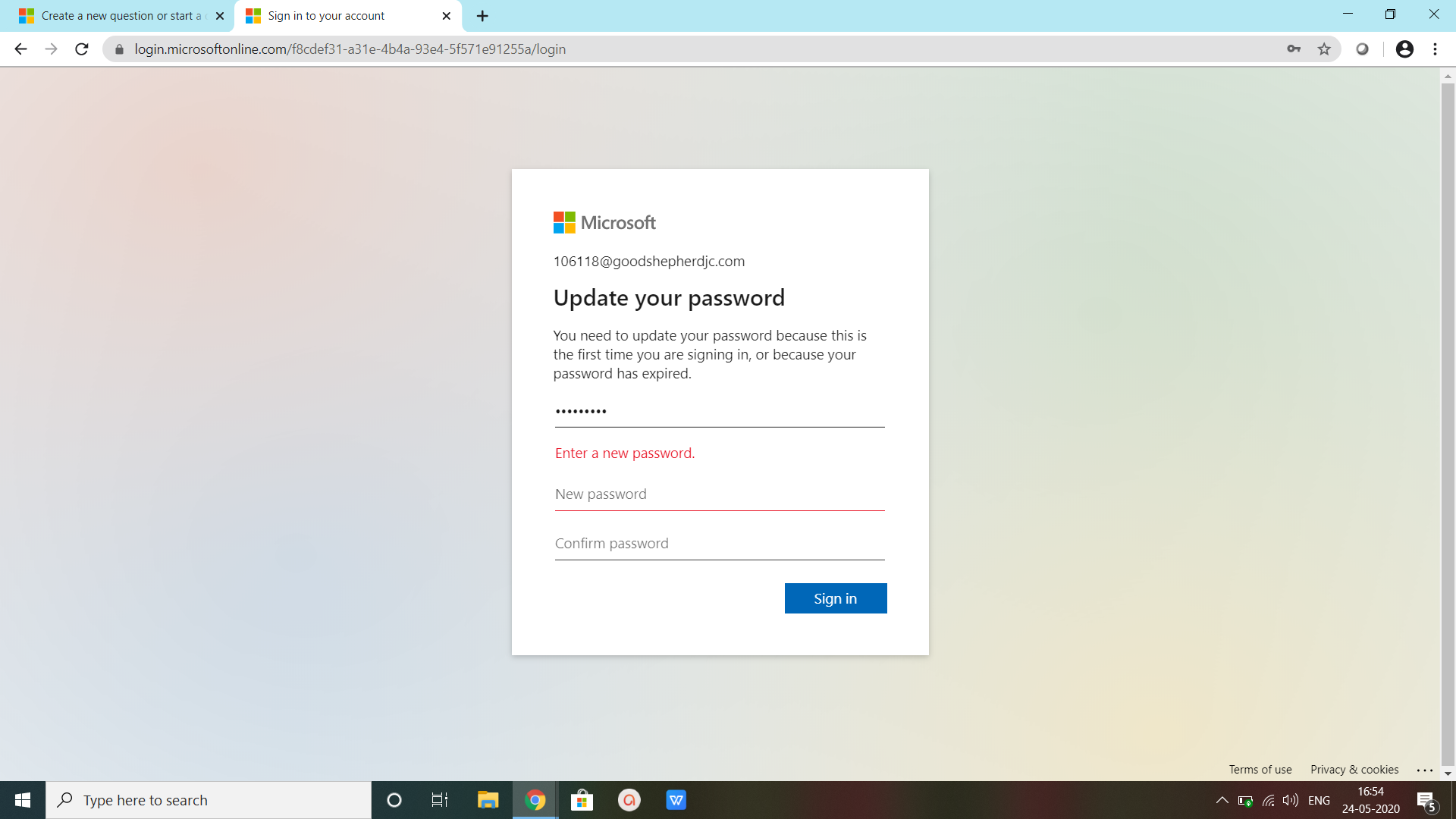 I wanted to get into my account on Microsoft Teams.But it tells me to ...