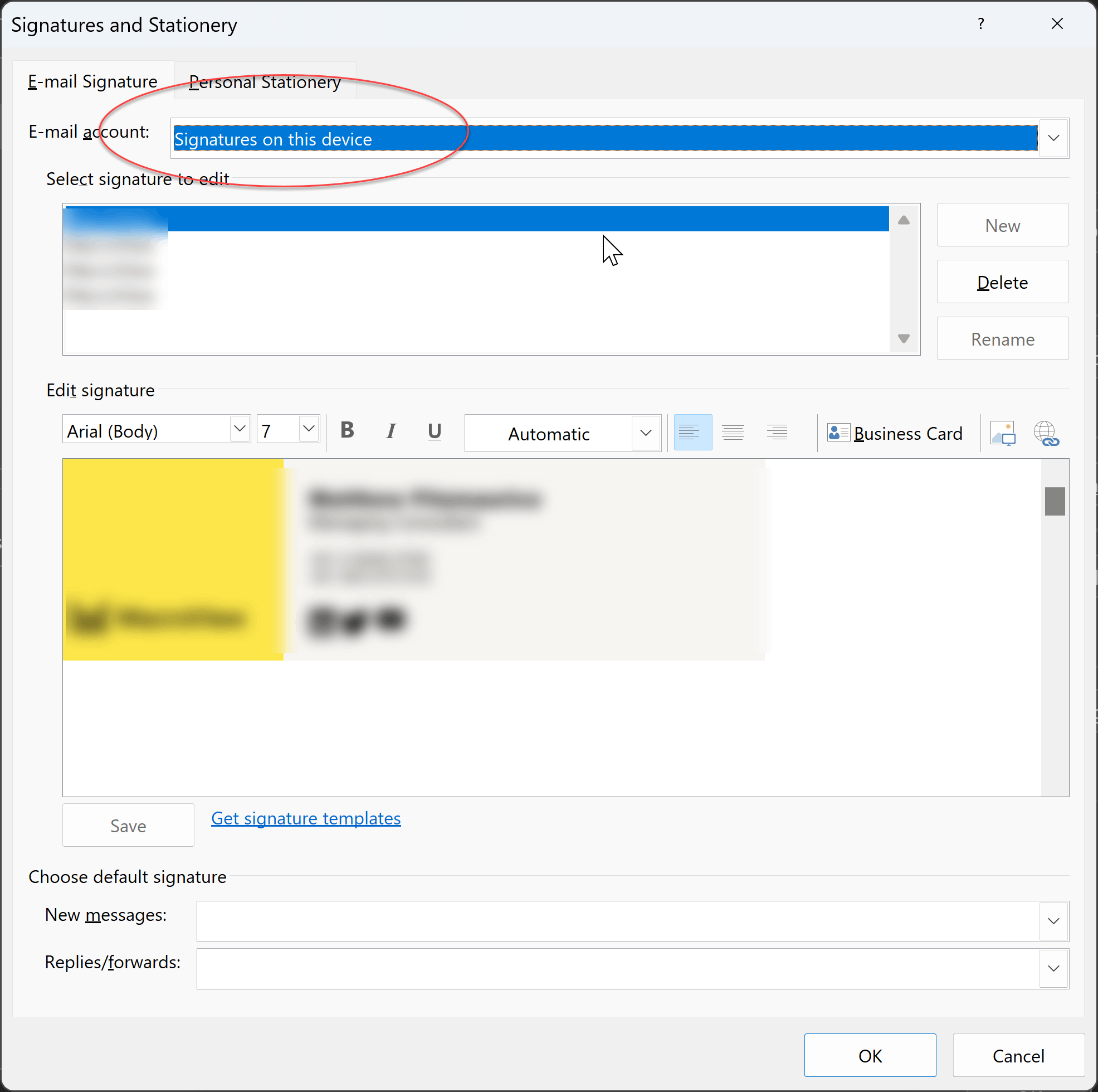 Unable to set New Message signature - Microsoft Q&A