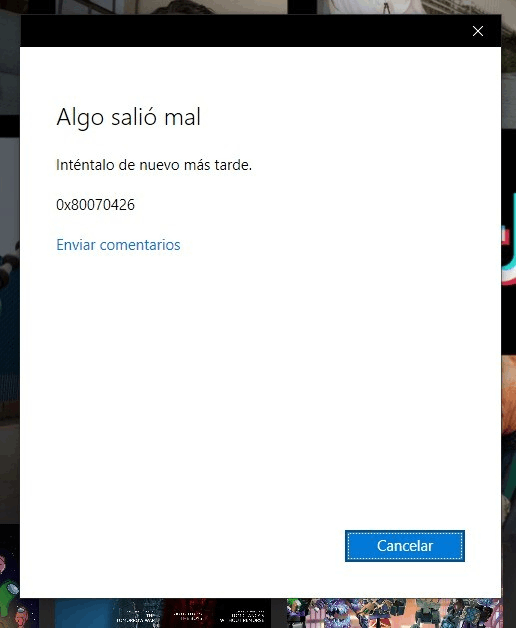 Error 0x80070426 - Microsoft Q&A