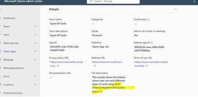 Customize overview tab of bot in teams - Microsoft Q&A