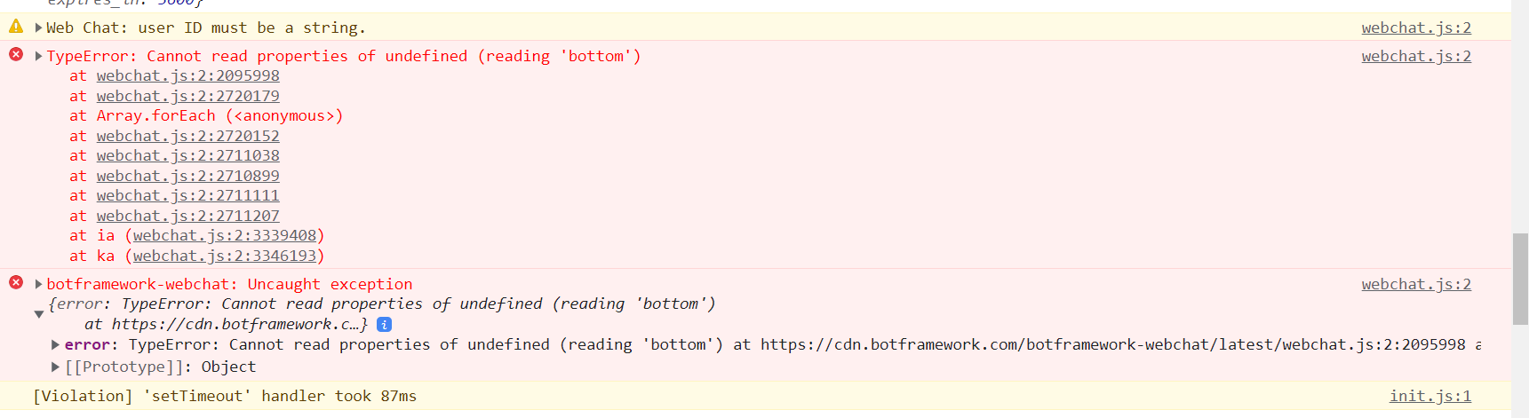 Botframework Webchat Is Not Loading Microsoft Q A Botframework Webchat Is Not Loading Microsoft Q A