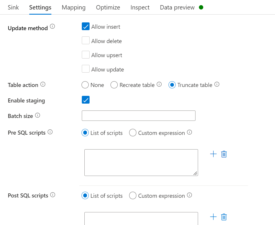 Synapse pipline dataflow truncate and insert - Microsoft Q&A