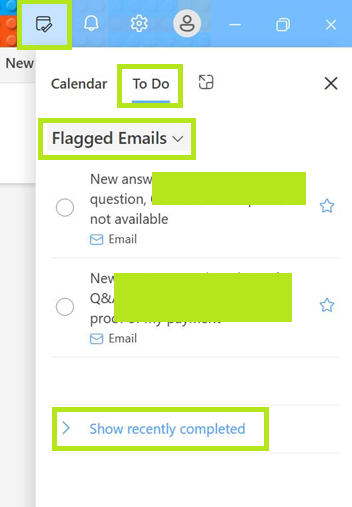 Where do I find a list of flagged and flag completed emails - Microsoft Q&A