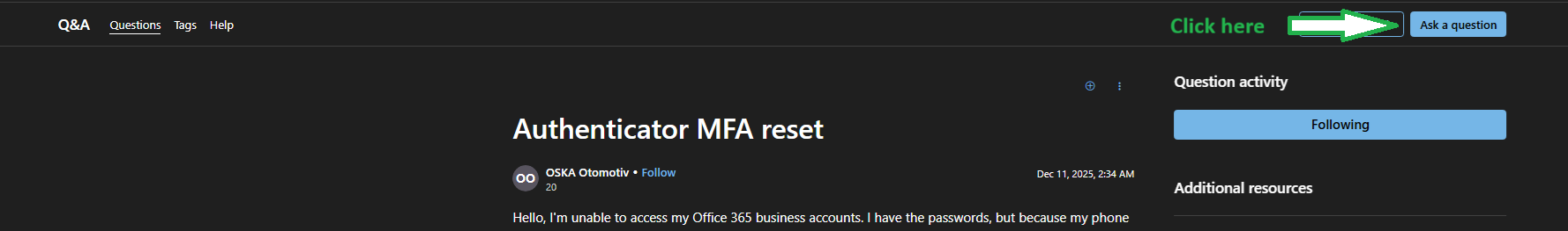 Authenticator MFA reset - Microsoft Q&A