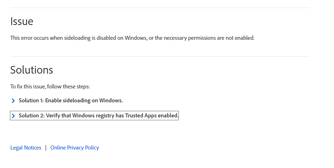 I have problems entering the developer settings in Microsoft 10 ...