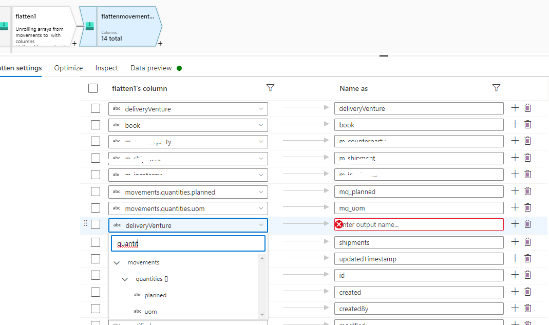 data flow - flatten - notseeing some of the fields in .json - Microsoft Q&A
