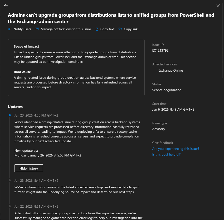 We cant converting Distribution Lists by PowerShell - Microsoft Q&A