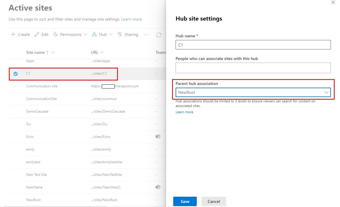 Site which is defined as a Hub and linked to a Hub will only have one ...
