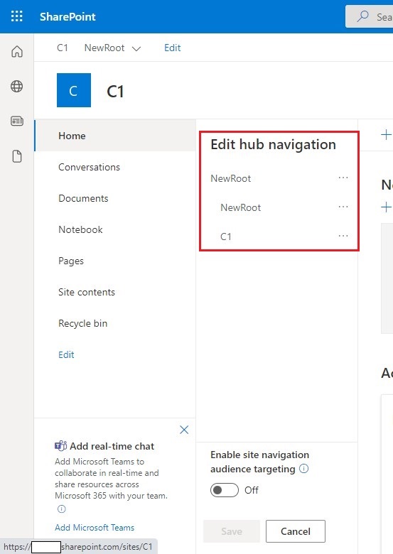 Site which is defined as a Hub and linked to a Hub will only have one ...