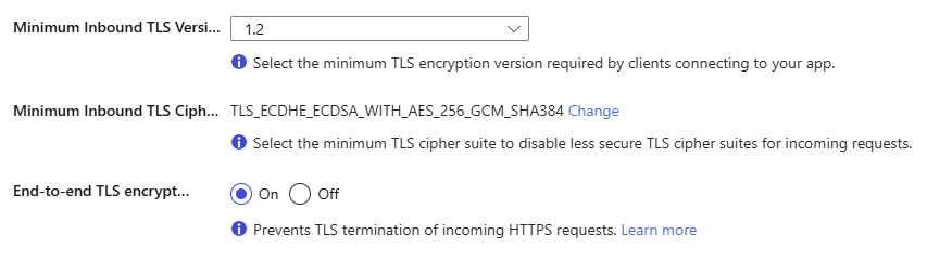 App Service will not allow TLS v1.2 connection even though it is ...