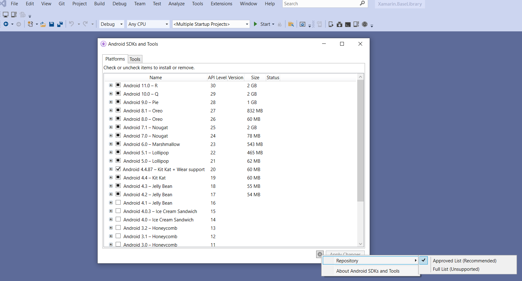 Android 12 SDK not available in Visual Studio 2019 - Microsoft Q&A