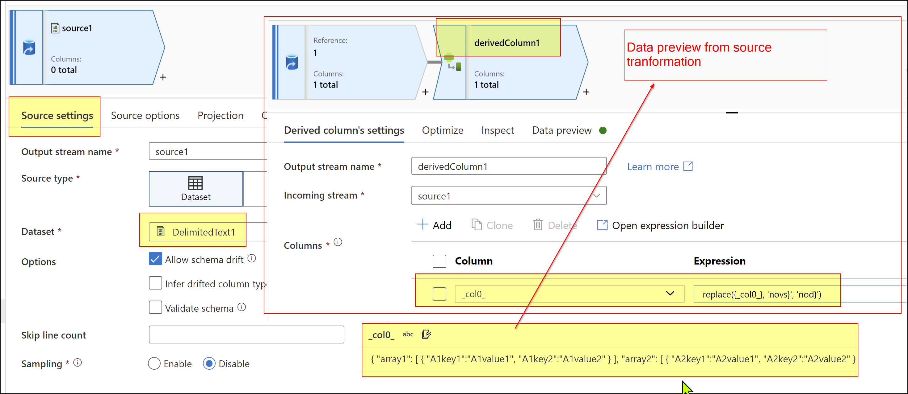 data-flow-search-and-replace-value-json-data-microsoft-q-a