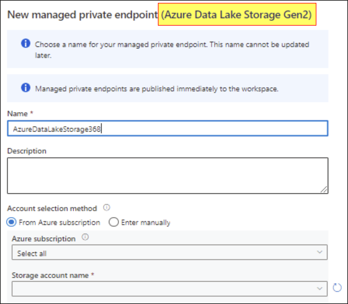 Create a Managed Private Endpoint to Blob endpoint in Azure Synapse ...