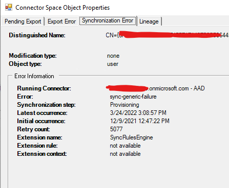 Error syncing cloud user with on prem user - Microsoft Q&A