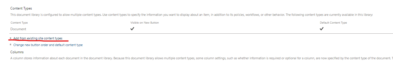 Sharepoint Online Library Custom Content Type not available - Microsoft Q&A