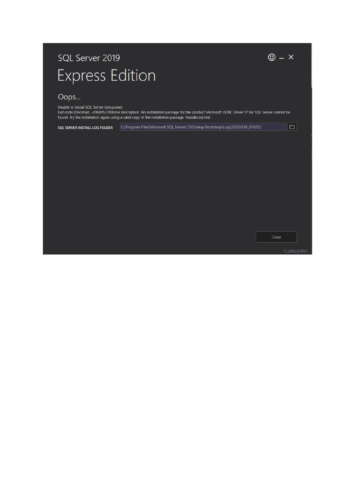 SQL download error - Microsoft Q&A