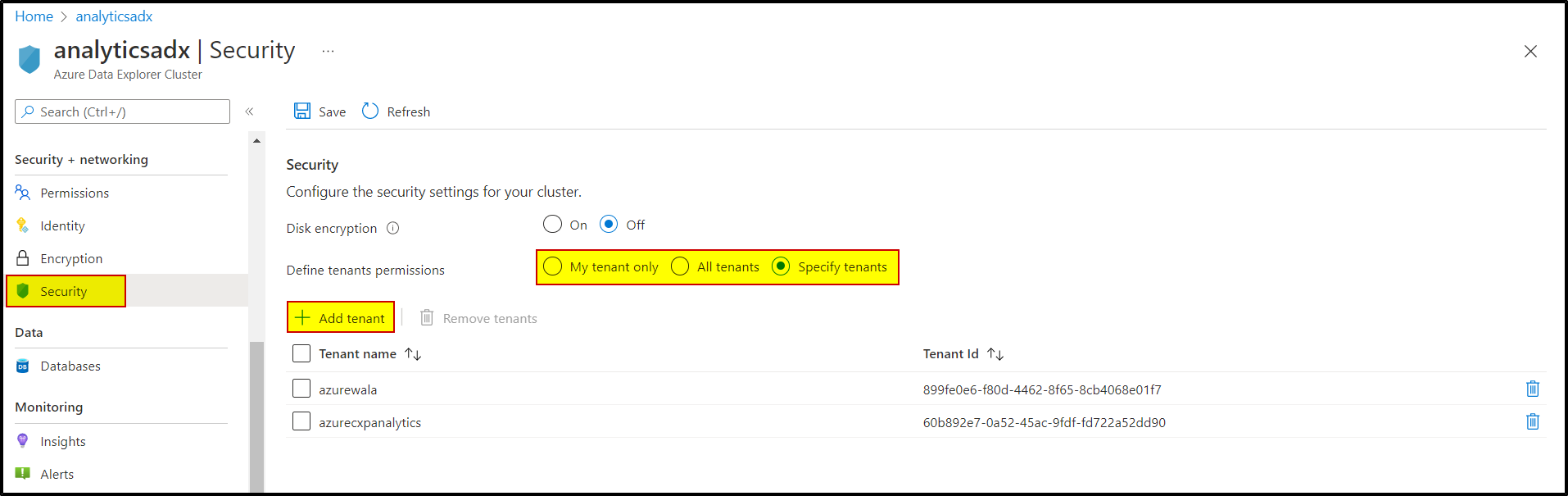 Azure data explorer, tenant support ? - Microsoft Q&A