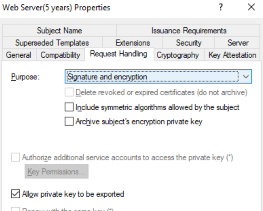 ADCS - I have problem with export private key .pfx and date of expiron ...