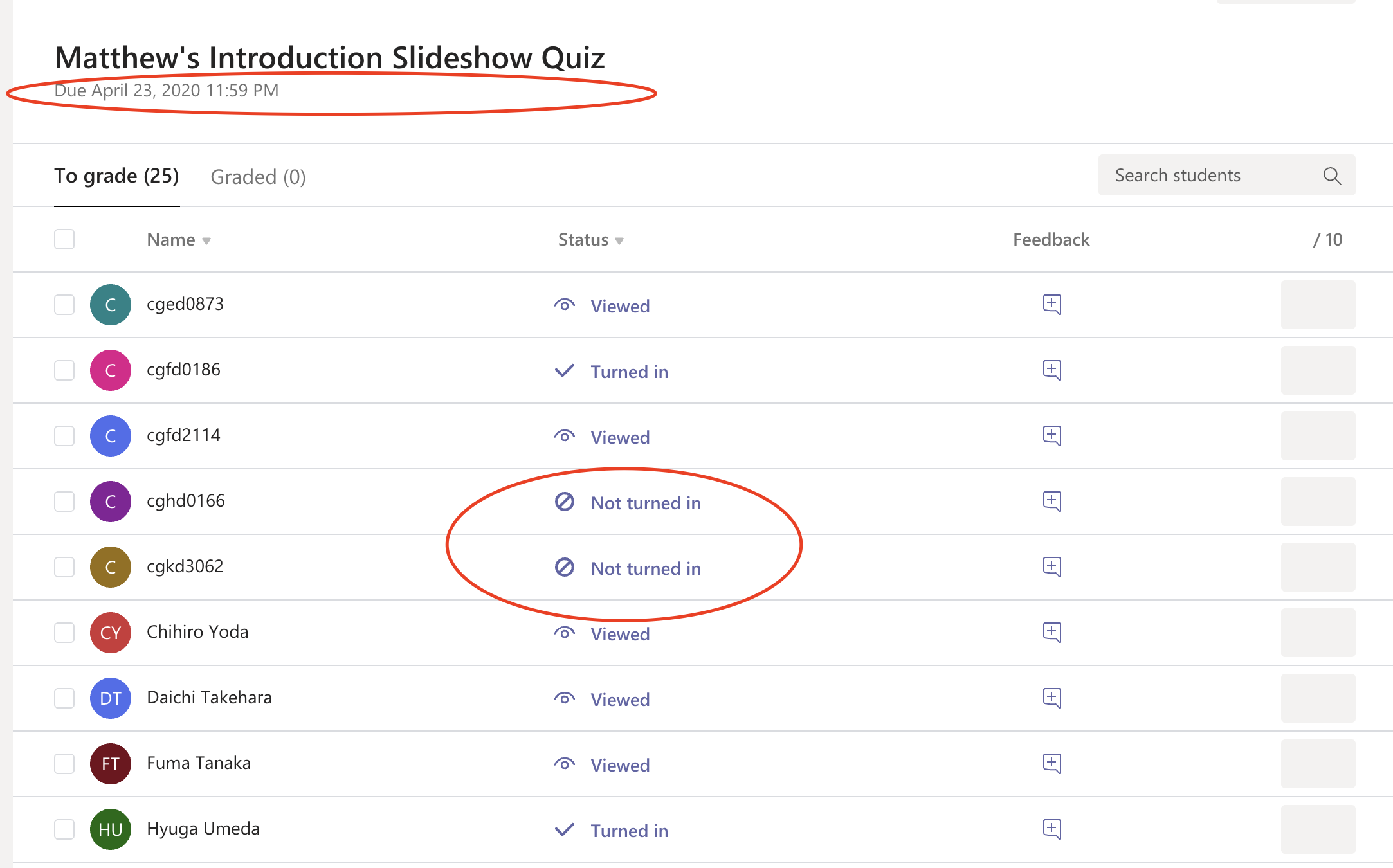 “Not turned in” before due date? - Microsoft Q&A