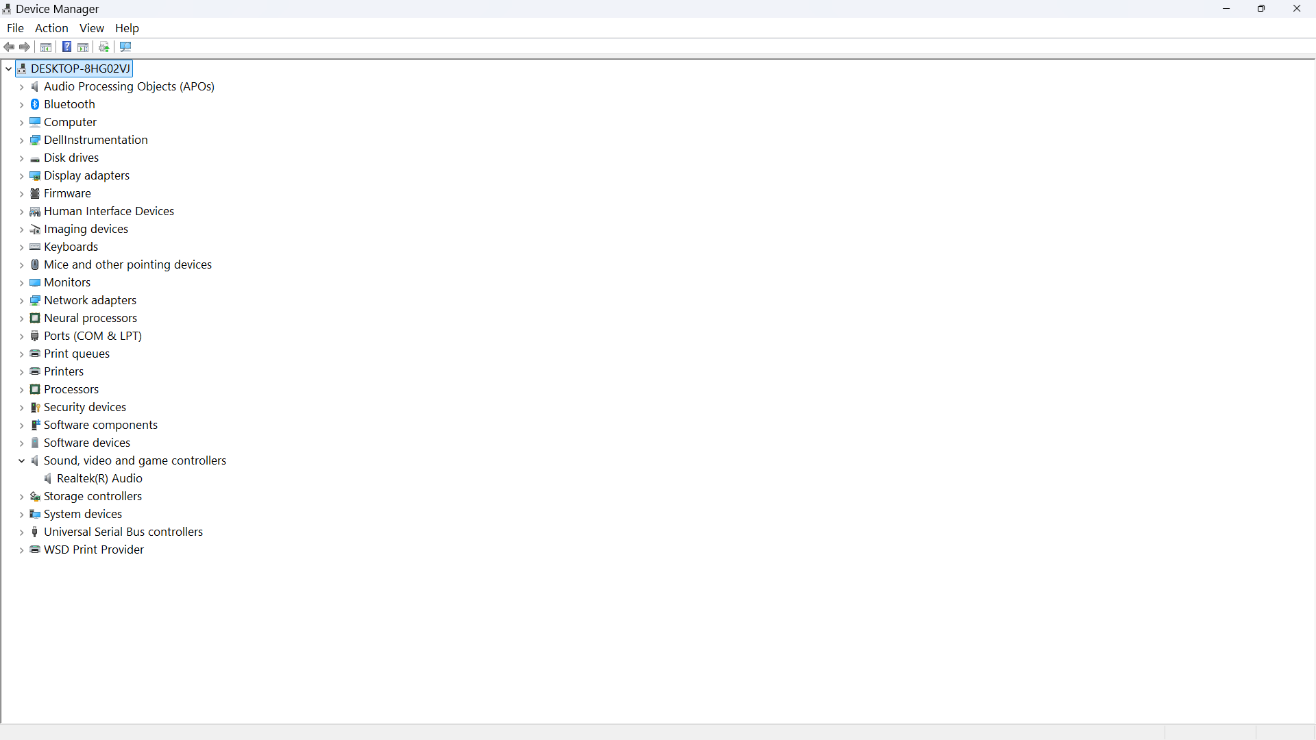 Screenshot of the devices under the Sound Video and Game Controllers category in Device Manager 03-03-2026
