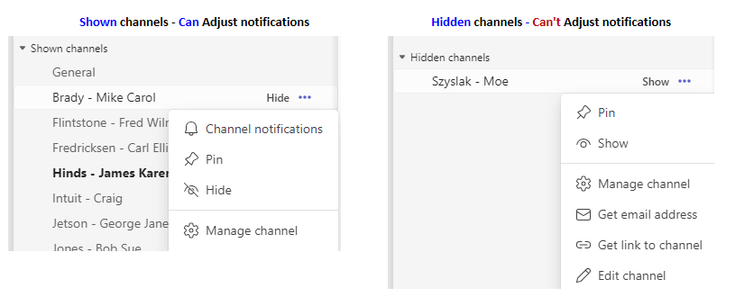 Hidden Channels not becoming Bold with unread messages - Microsoft Q&A
