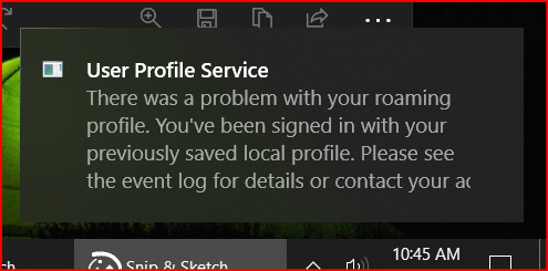 Roaming profile error - Microsoft Q&A