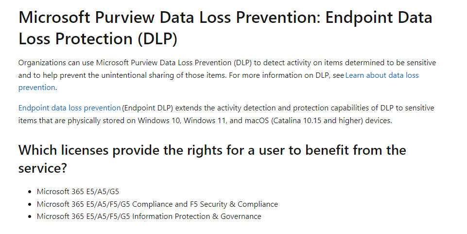 Hi, anyone please tell me about Data Loss Prevention, Which license I Have to used for this , or Can I use E3 License for DLP or we have to add a