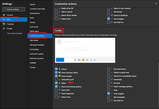 Editor in Outlook for the web is grayed out - Microsoft Q&A