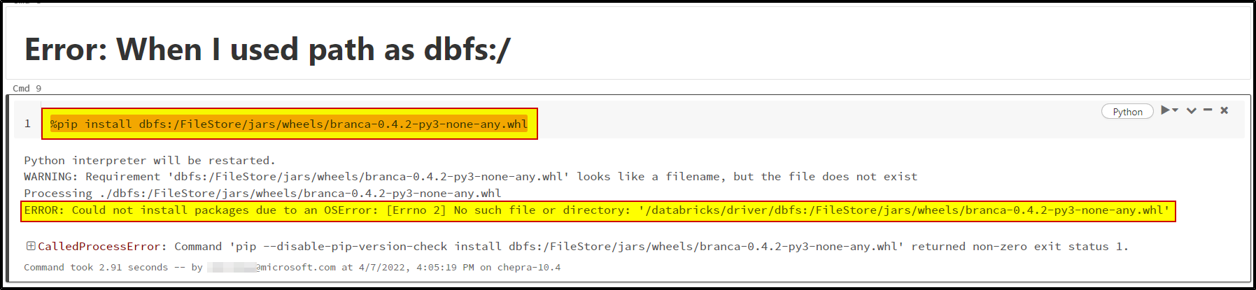 Including notebook scoped python wheel files - Microsoft Q&A