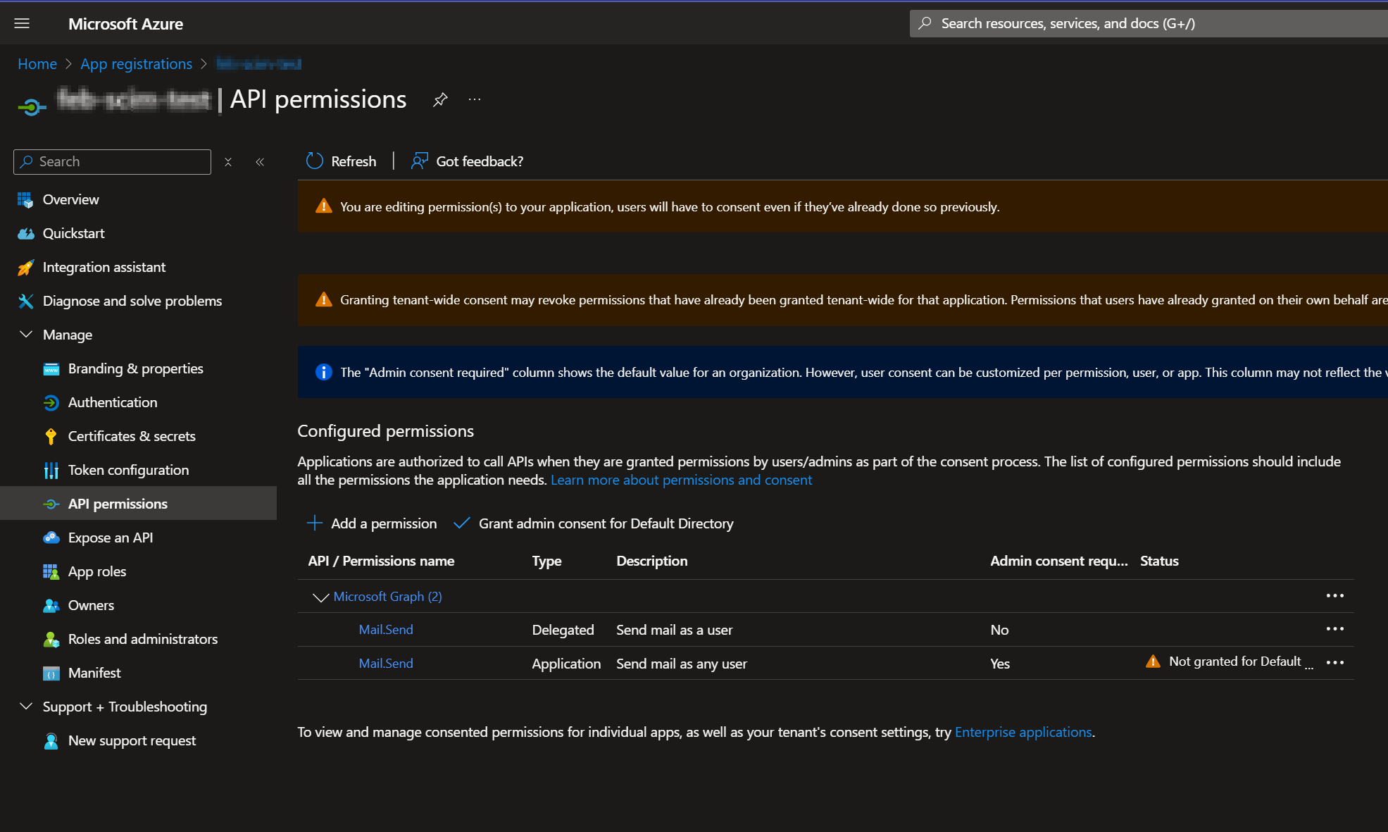 API permissions