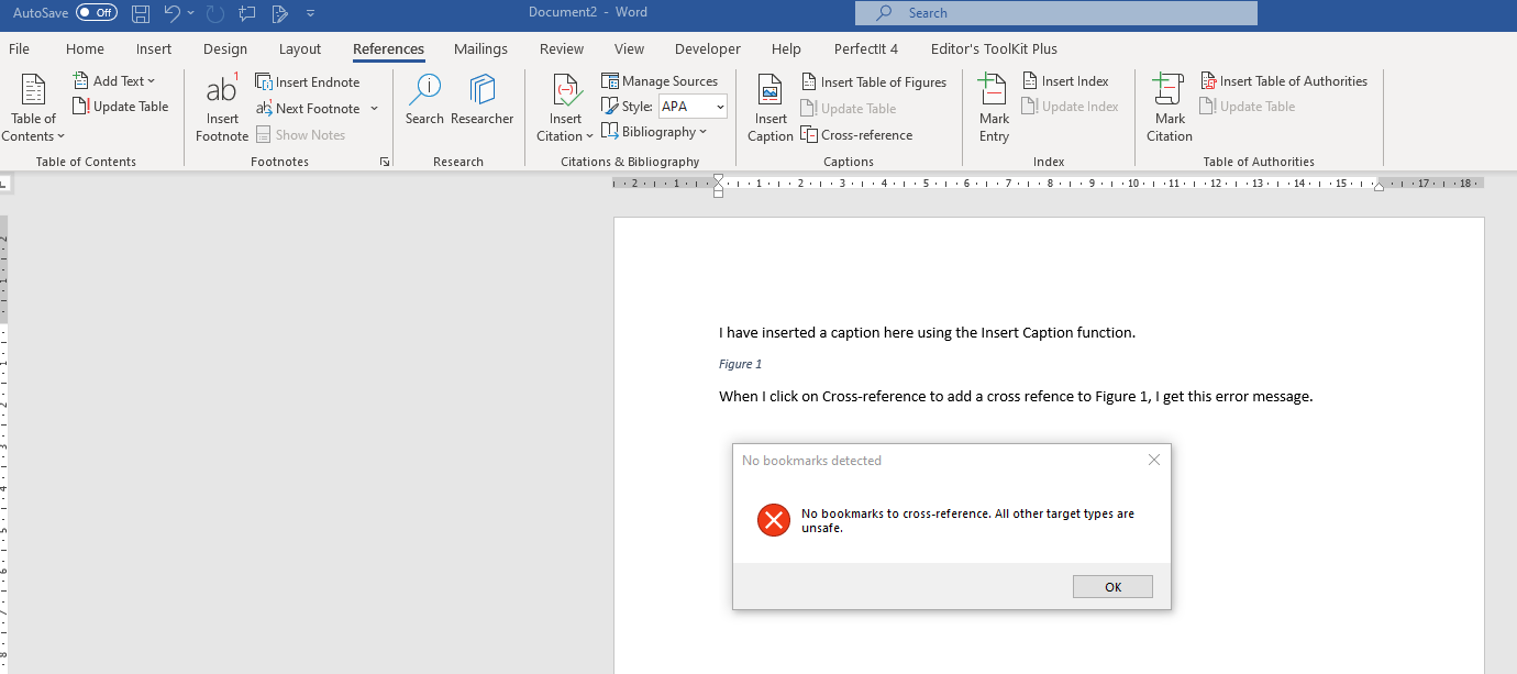 Crossreferences not working in Word - Microsoft Q&A