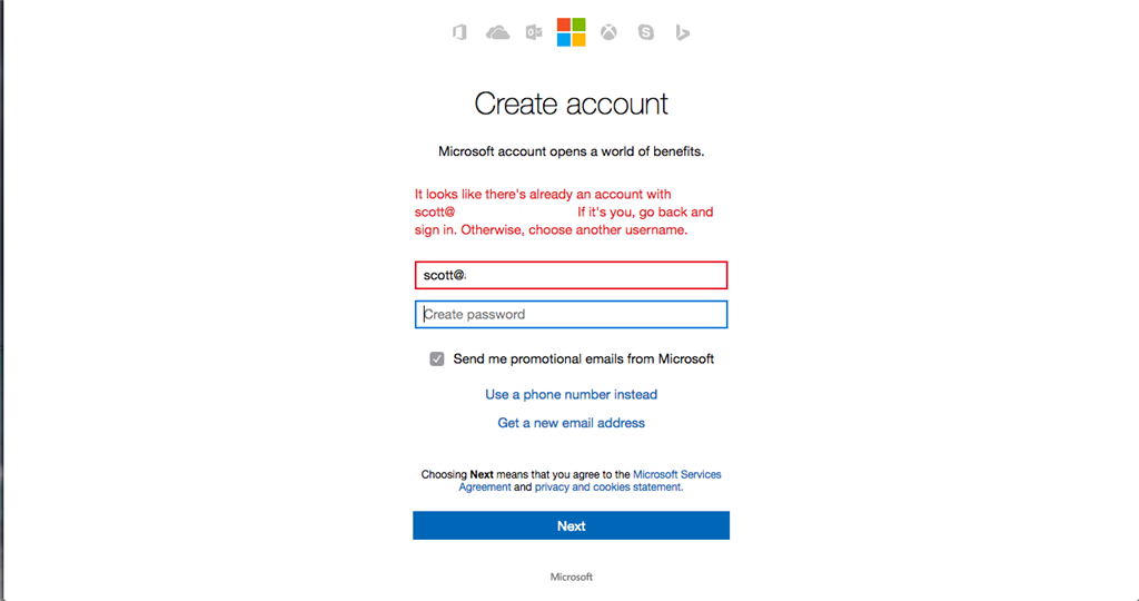 Unable to create new Microsoft account for sharepoint share - Microsoft Q&A