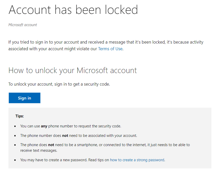 Account locked. Living overseas. cannot verify - Microsoft Q&A