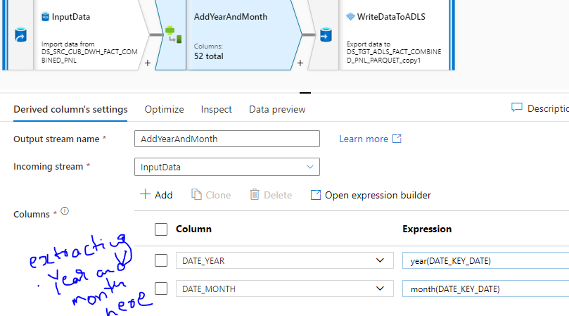 Unable to Read Input Schema in Sink settings tab in Data Flow in Azure ...