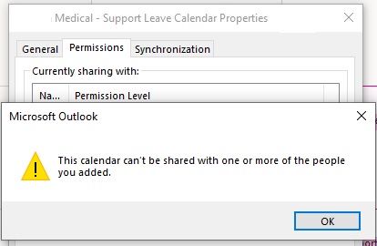 This calendar can #39 t be shared with one or more people you added This calendar can #39 t be shared with one or more people you added