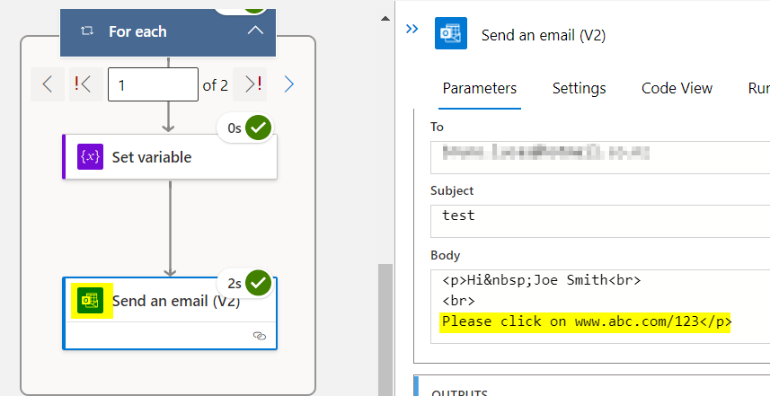 How to create a Variable with a URL for Logic App? - Microsoft Q&A