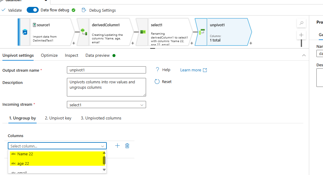How do I unpivot with schema drift enabled? - Microsoft Q&A