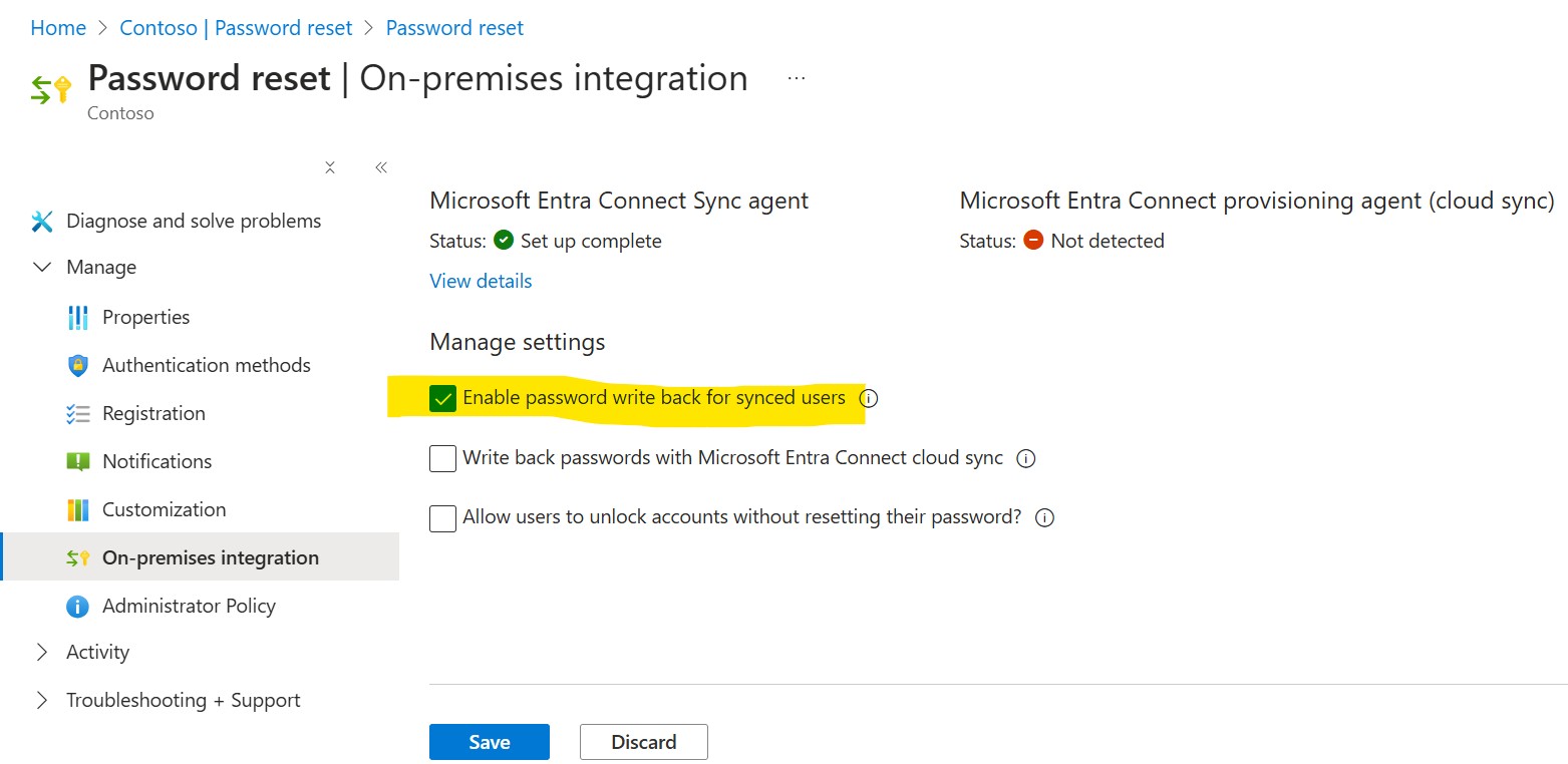 password writeback