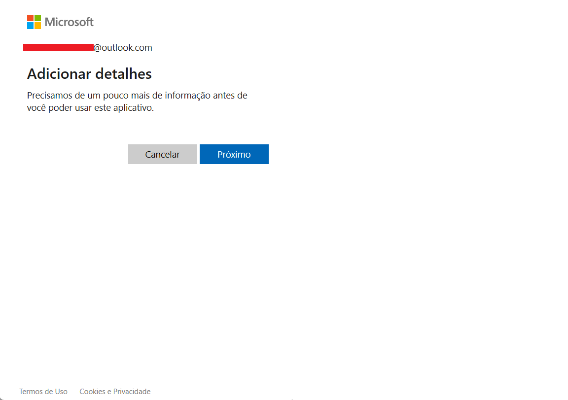 Erro ao conectar com o OneDrive - Microsoft Q&A