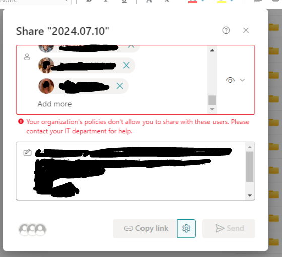 SharePoint Online not allowing external sharing with 30+ users despite ...