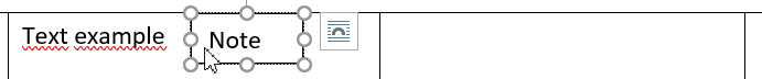 How to write notes right next to a text which moves with the text ...