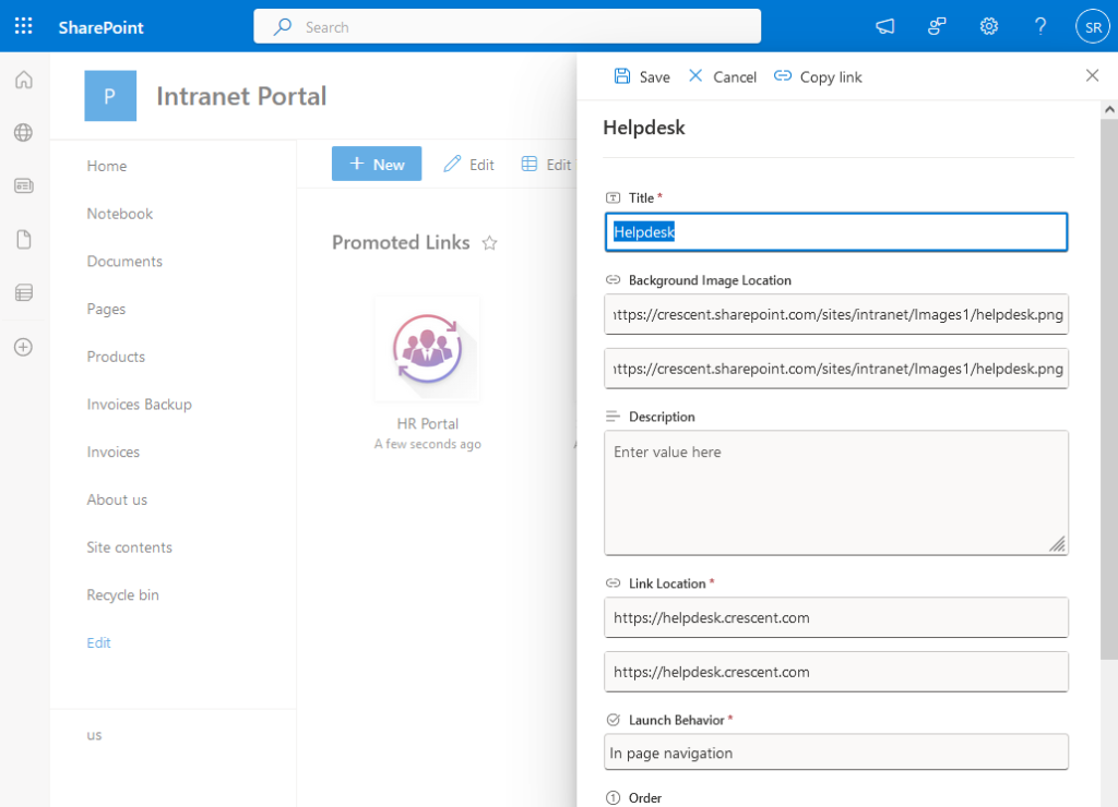 how to add promoted links in sharepoint