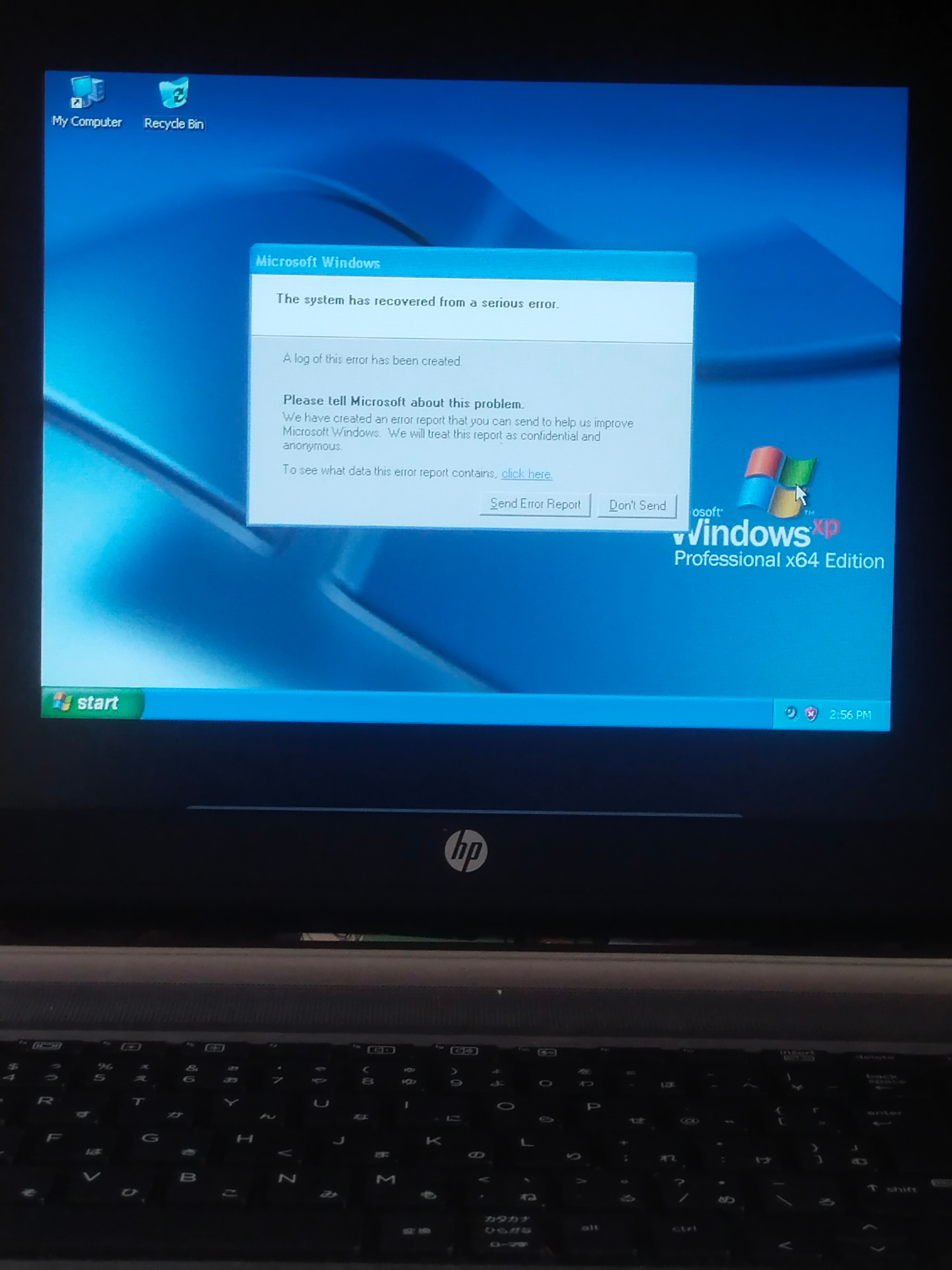 My computer windows XP said 